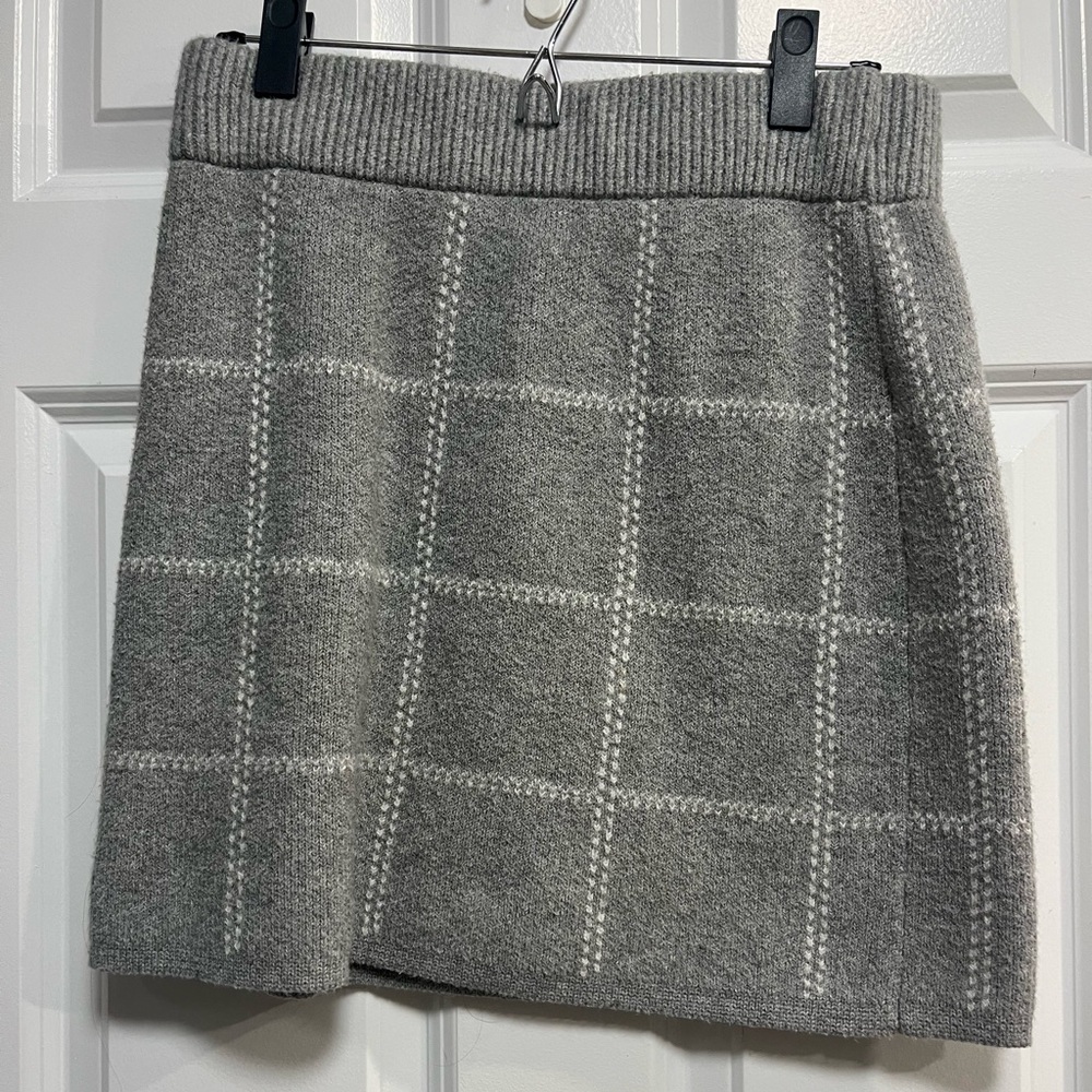 A New Day Light Gray Plaid Women's Skirt
